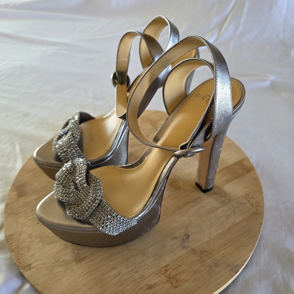 Alexandre Birman | Vicky Metallic Crystal Platform Sandal